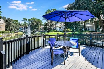 Lakeside views from pool deck